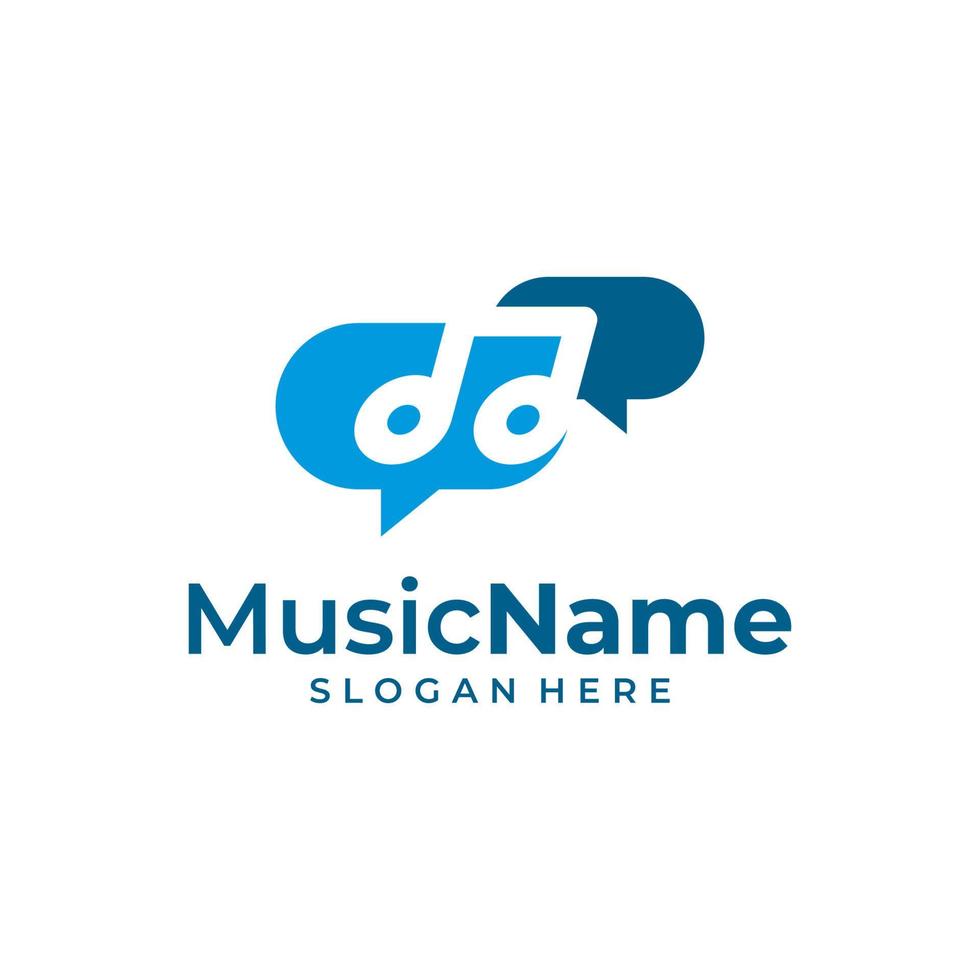 Musik-Talk-Logo-Vektor-Symbol-Illustration. Chat-Musik-Logo-Design-Vorlage vektor