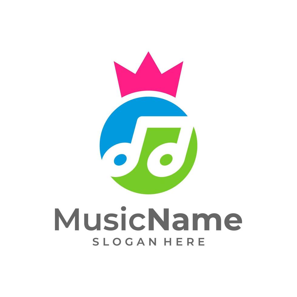 King Music Logo Template Design Vektor, Emblem, Designkonzept, kreatives Symbol, Symbol vektor
