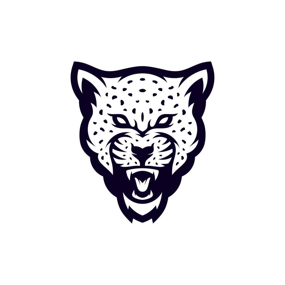 Wütende Jaguar-Leopard-Maskottchen-Esport-Logo-Designs vektor