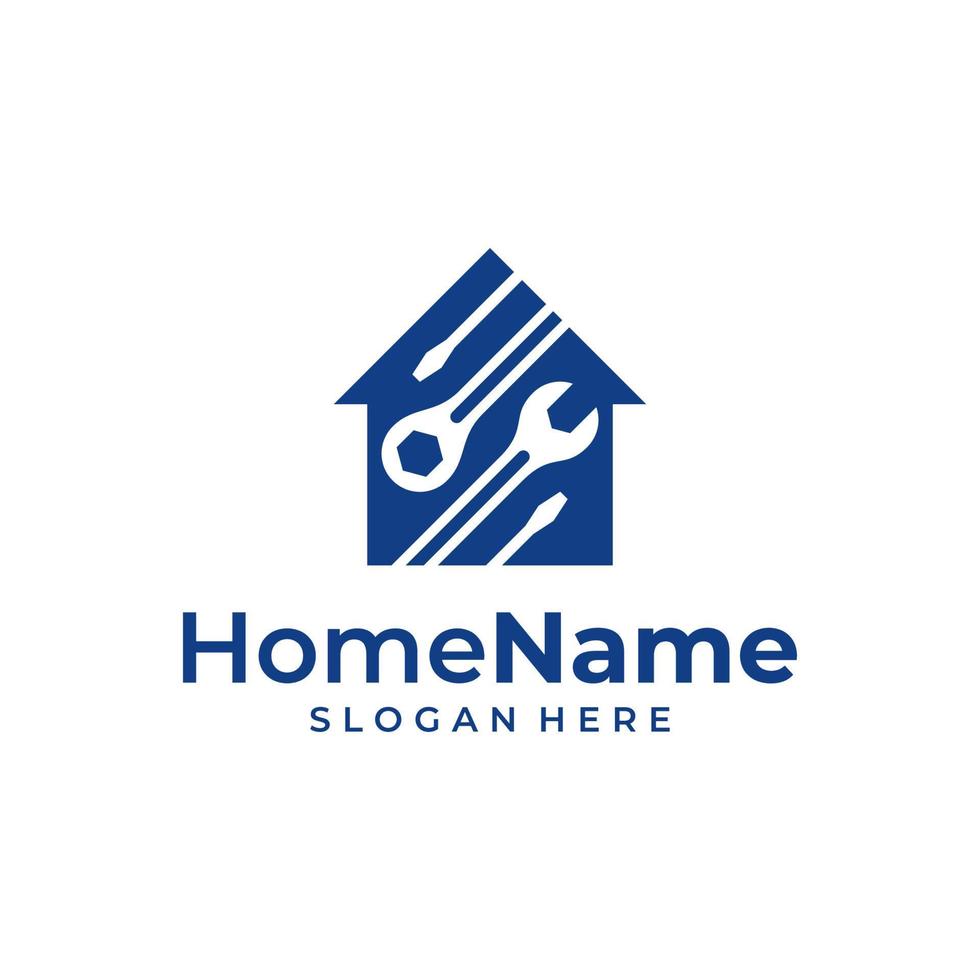 Logo-Illustrationsvorlage für den Heimservice. Mechaniker-Home-Logo-Design-Konzept-Vektor vektor