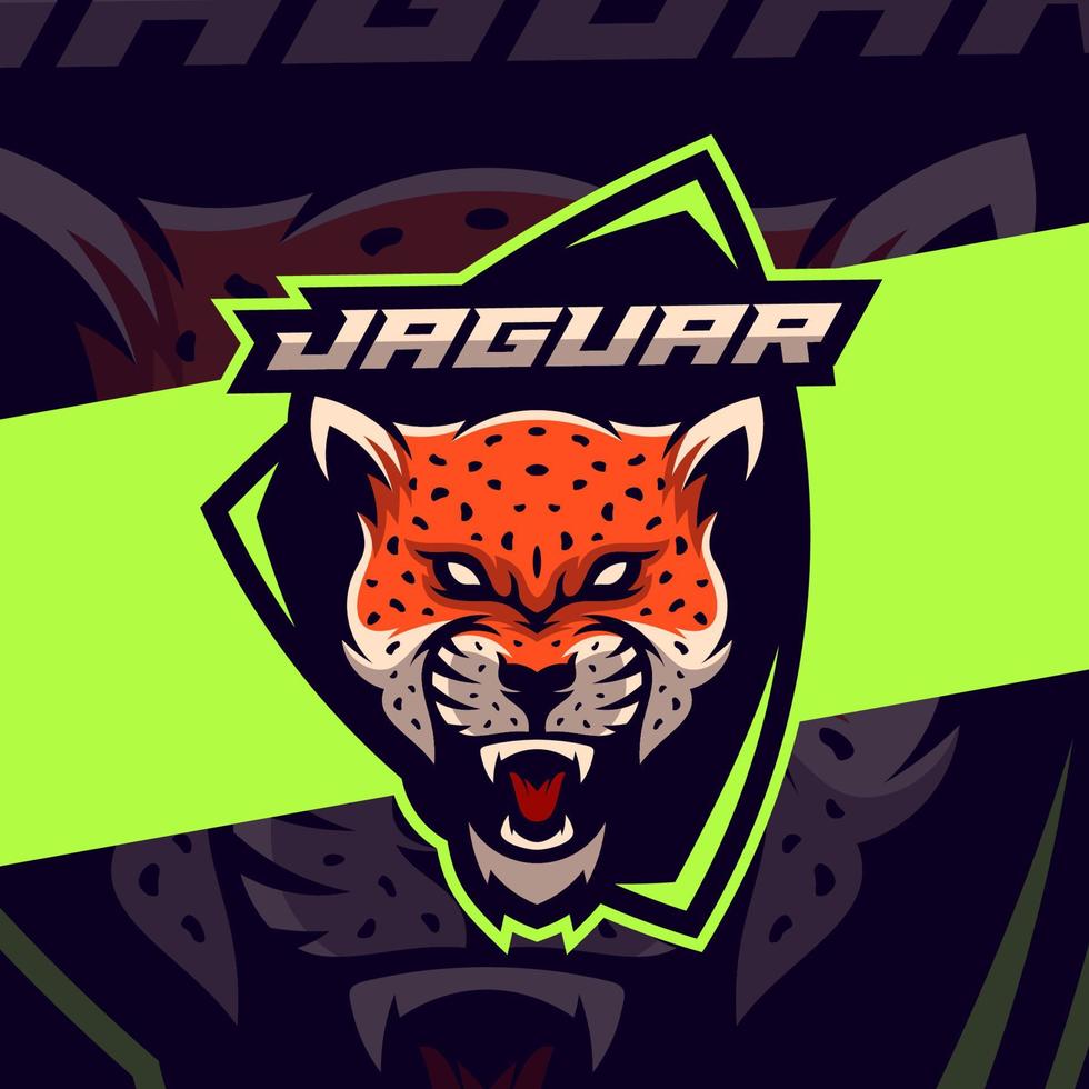 arg jaguar leopard maskot esport logotyp mönster vektor