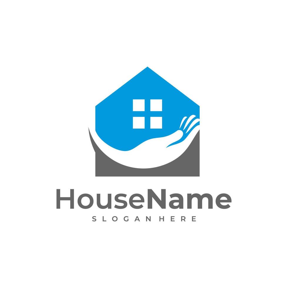 Hauspflege-Logo entwirft Konzeptvektor. Logo-Vorlage für medizinisches Zuhause vektor
