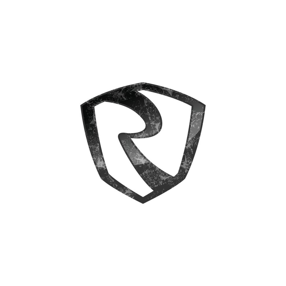 buchstabe r militärisches logo-design vektor