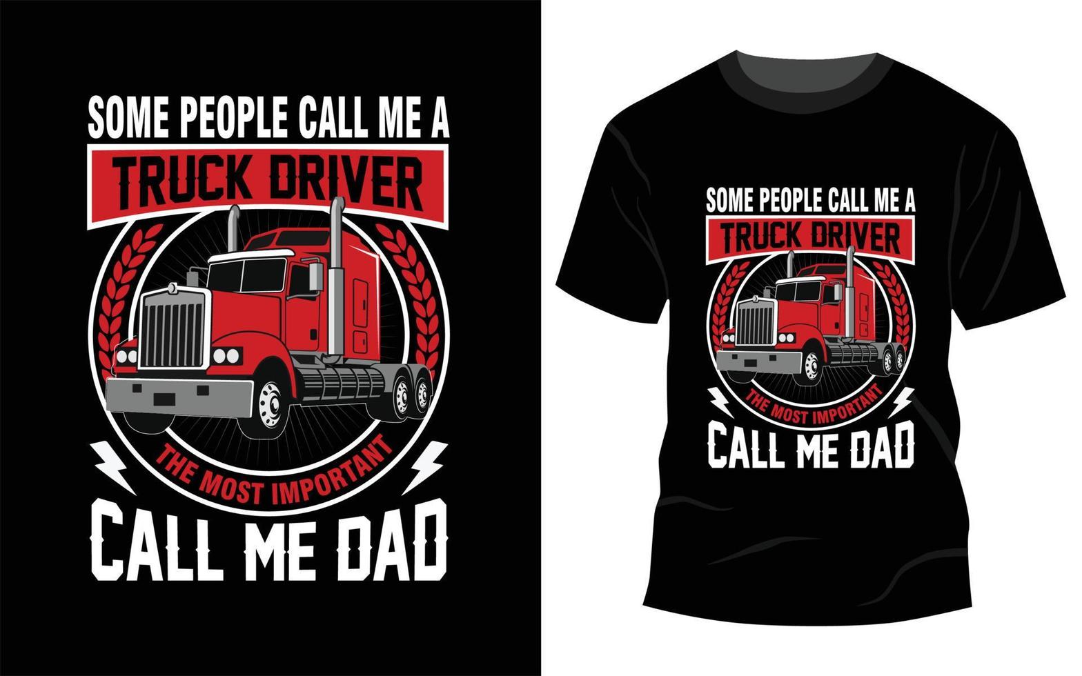 lastbil förare t-shirt design vektor