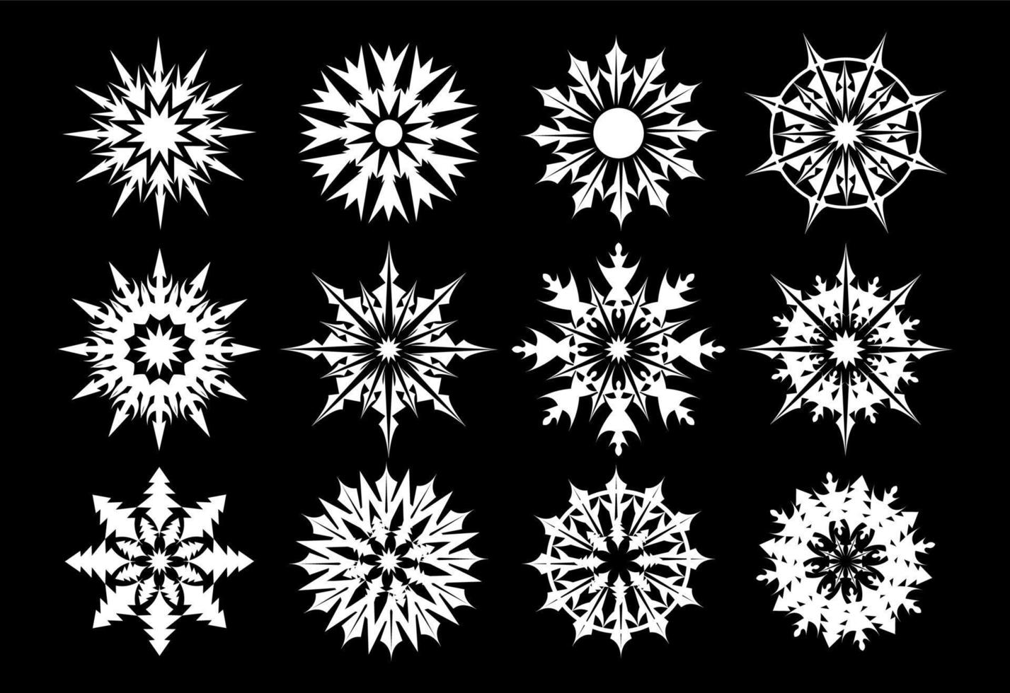 uppsättning av snöflingor former sömlös mönster vektor