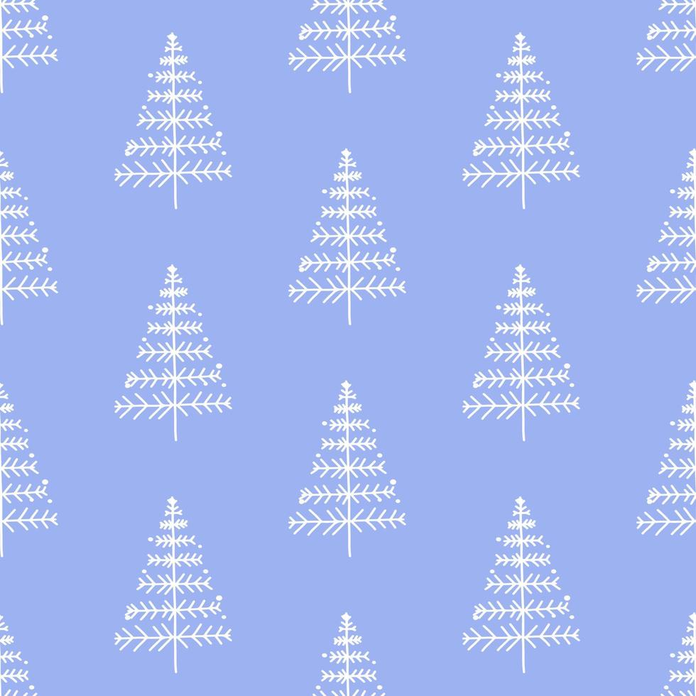 jul mönster med vit träd vektor