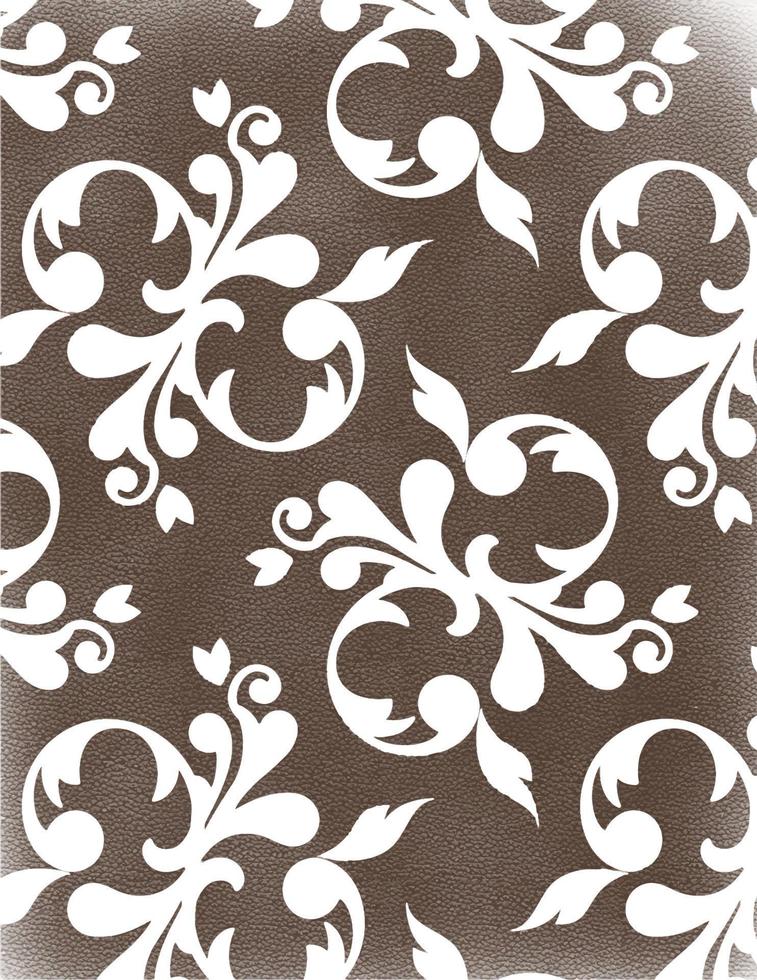 grunge textur brun läder med blommig mönster, isolerat på vit bakgrund. vektor illustration. bild spårning.
