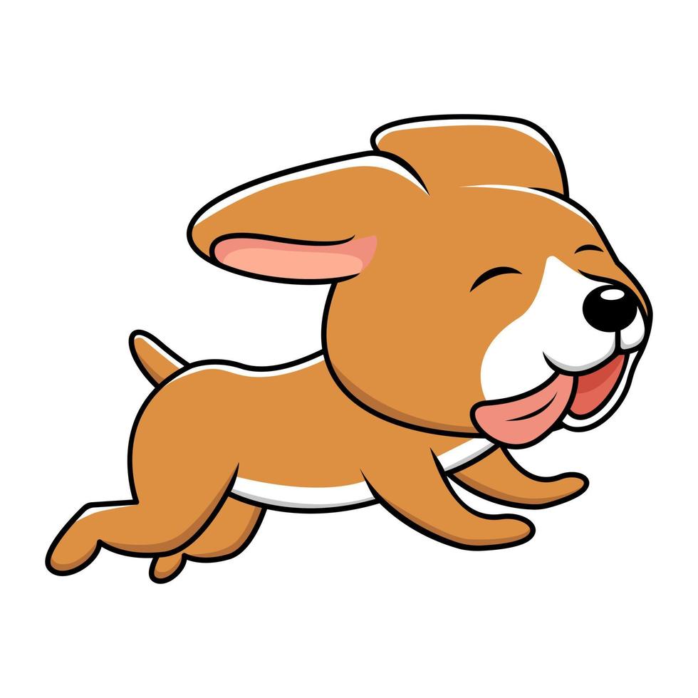 söt liten hund löpning vektor tecknad serie illustration
