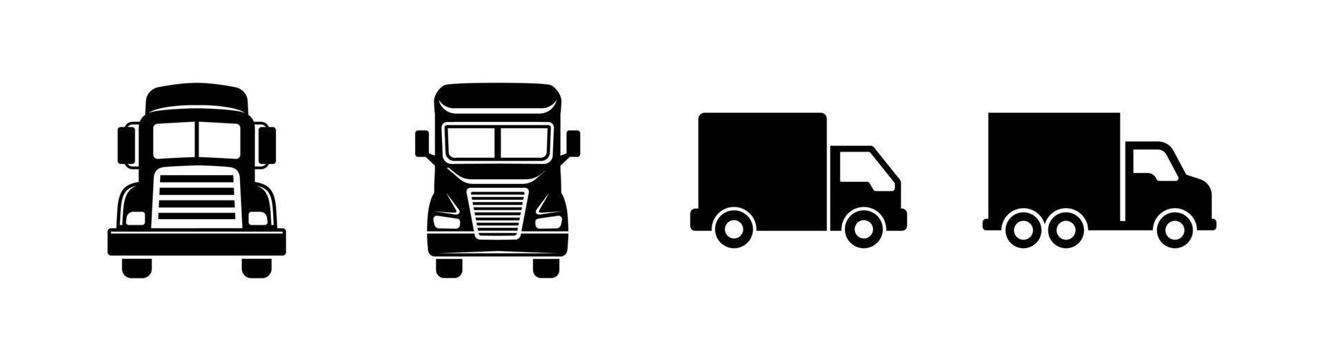 Truck Icon Set von 4, Designelement geeignet für Websites, Printdesign oder App vektor