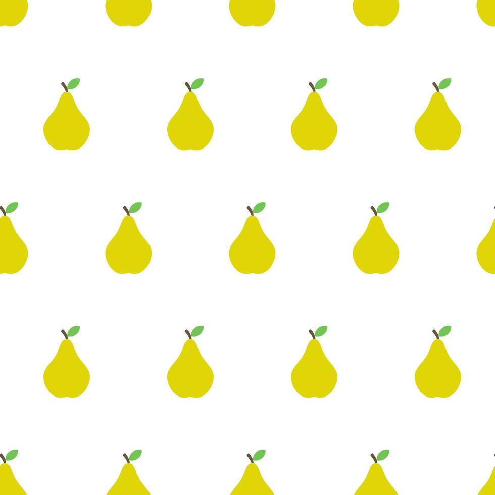 päron, sömlös mönster, vektor. mönster av gul päron på en vit bakgrund. vektor