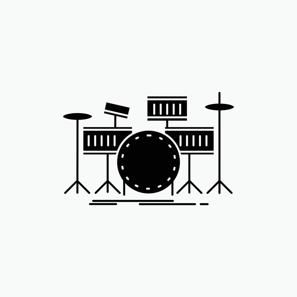 trumma. trummor. instrument. utrustning. musikalisk glyf ikon. vektor isolerat illustration