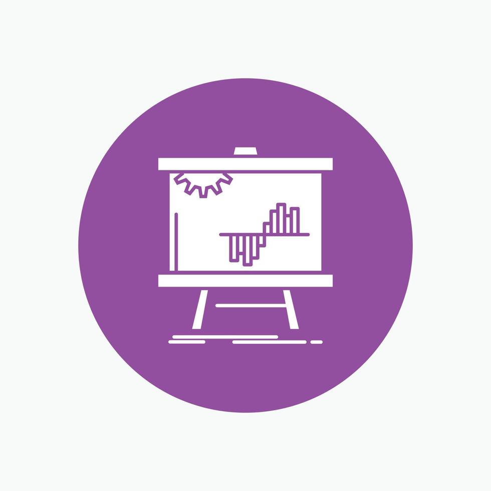 Geschäft. Diagramm. Daten. Graph. Statistik weißes Glyphen-Symbol im Kreis. Vektor-Button-Illustration vektor