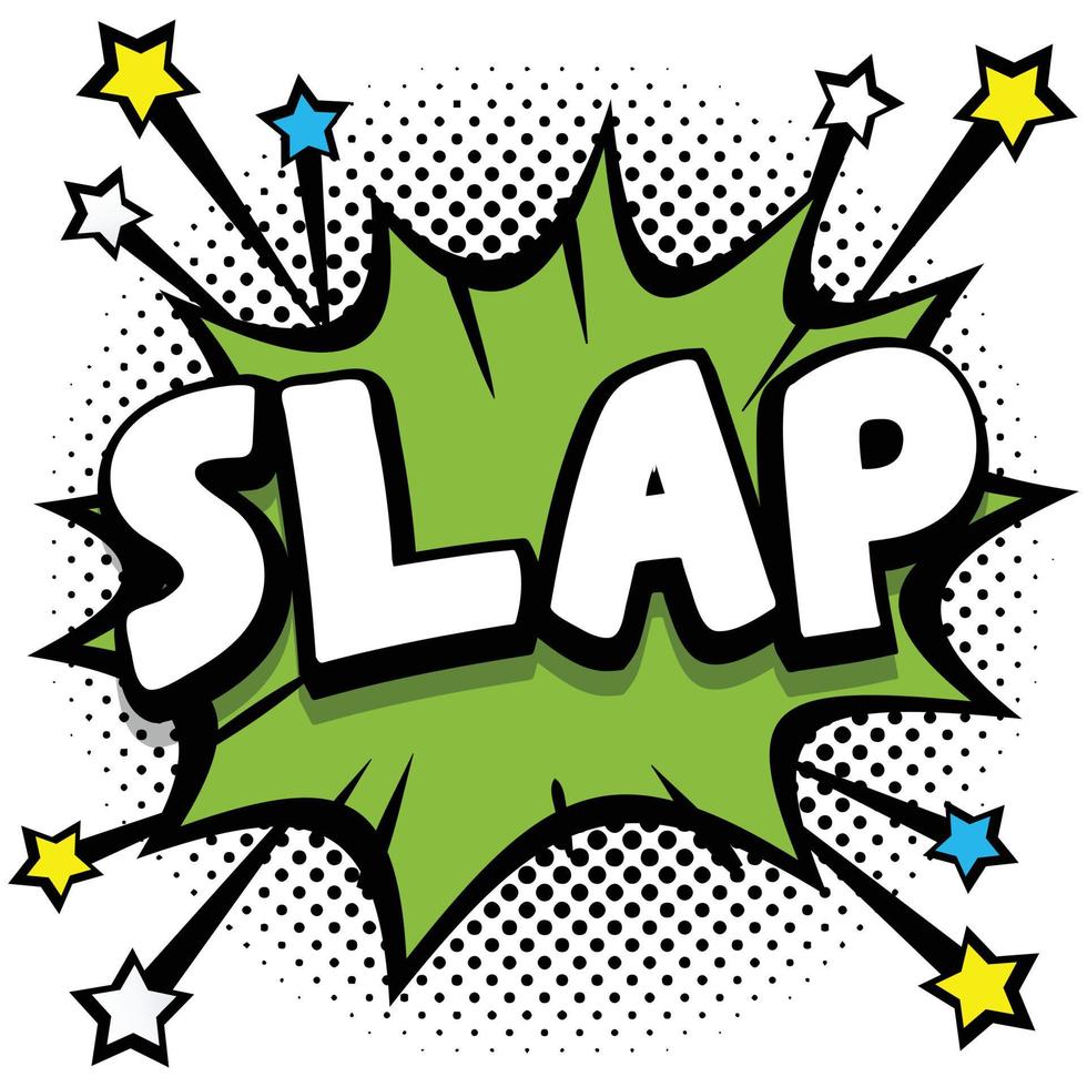 Slap-Pop-Art-Comic-Sprechblasen-Buch-Soundeffekte vektor