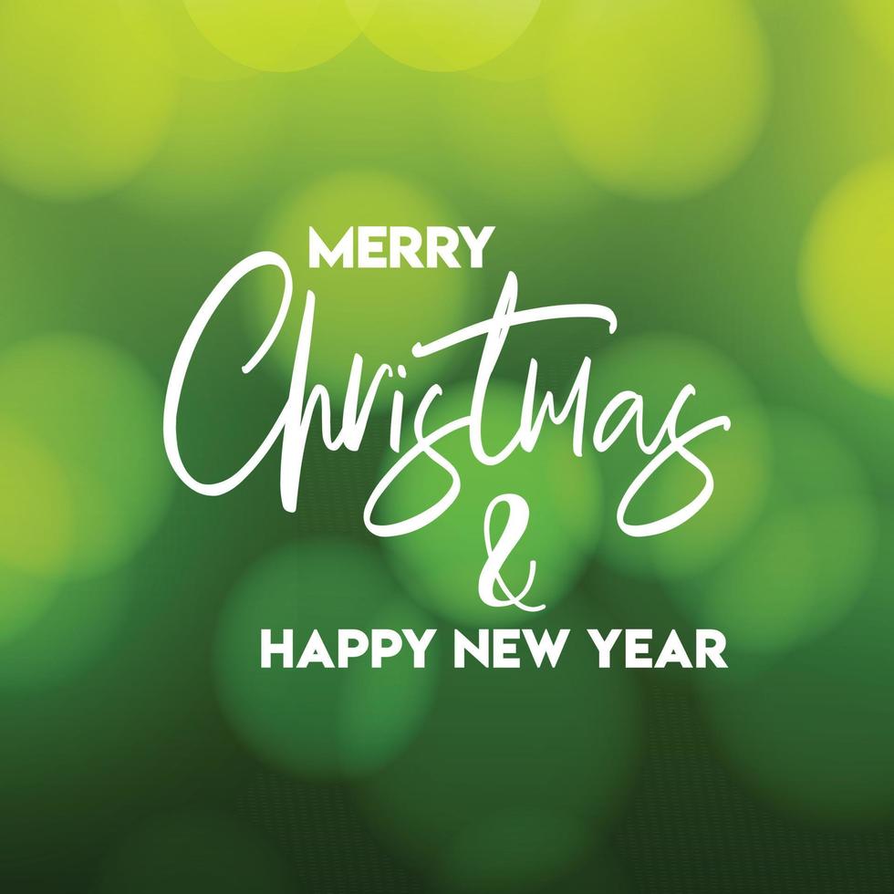 glad jul och Lycklig ny år grön bakgrund vektor