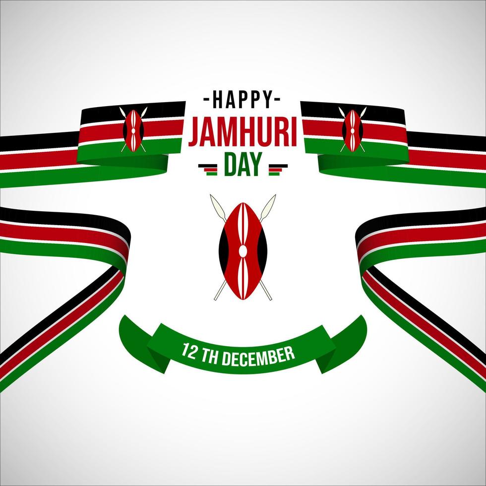 Kenia Happy Jamhuri Day Vector Illustration Konzept