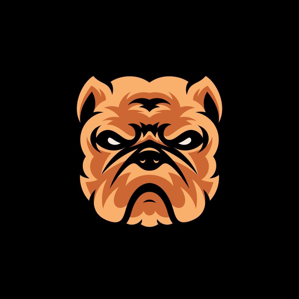 Pitbull-Hundekopf-Maskottchen-Logo entwirft Charakter für Sport- und Haustier-Logo vektor