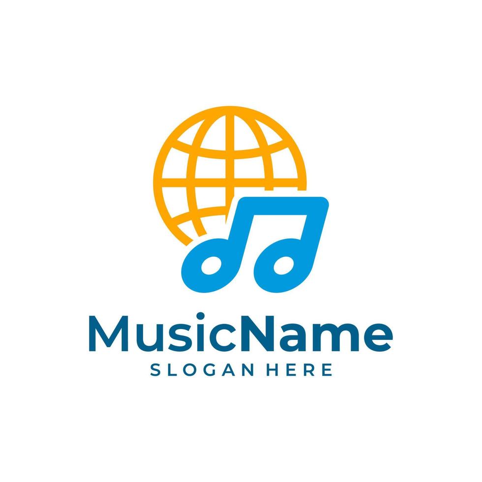 World Music Logo Template Design Vektor, Emblem, Designkonzept, kreatives Symbol, Icon vektor