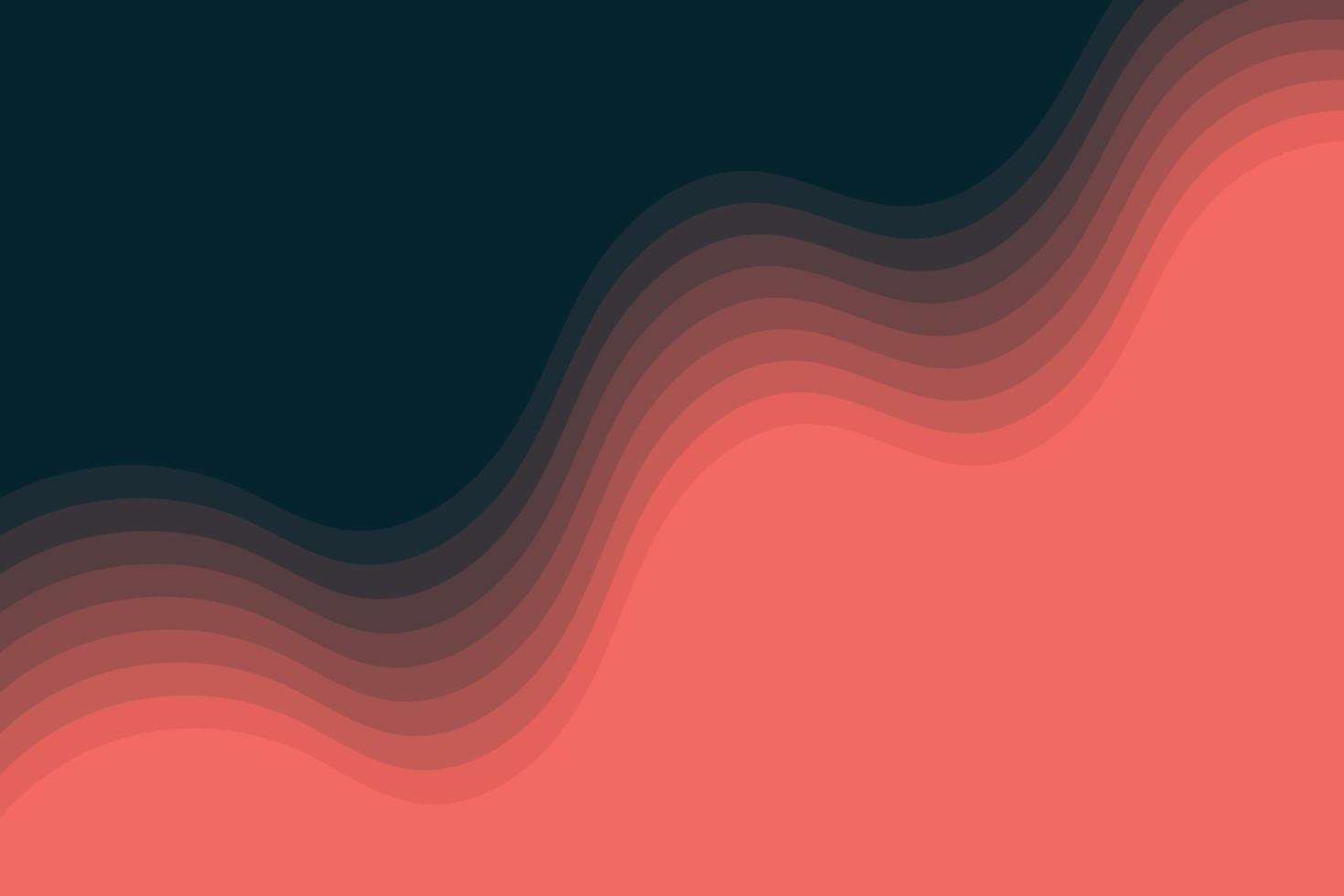 minimalistisk ljus röd skiktad vågor på mörk bakgrund i papperssår stil vektor