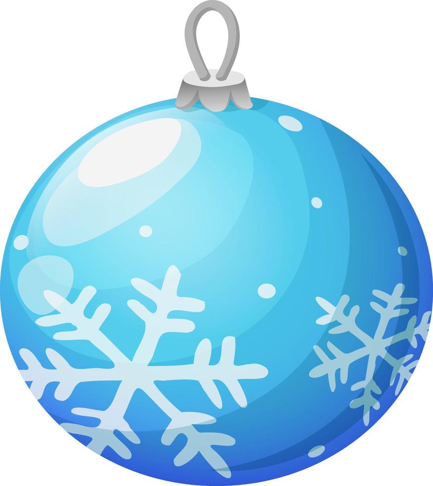 blaue Weihnachtskugel mit Schneeflocken vektor