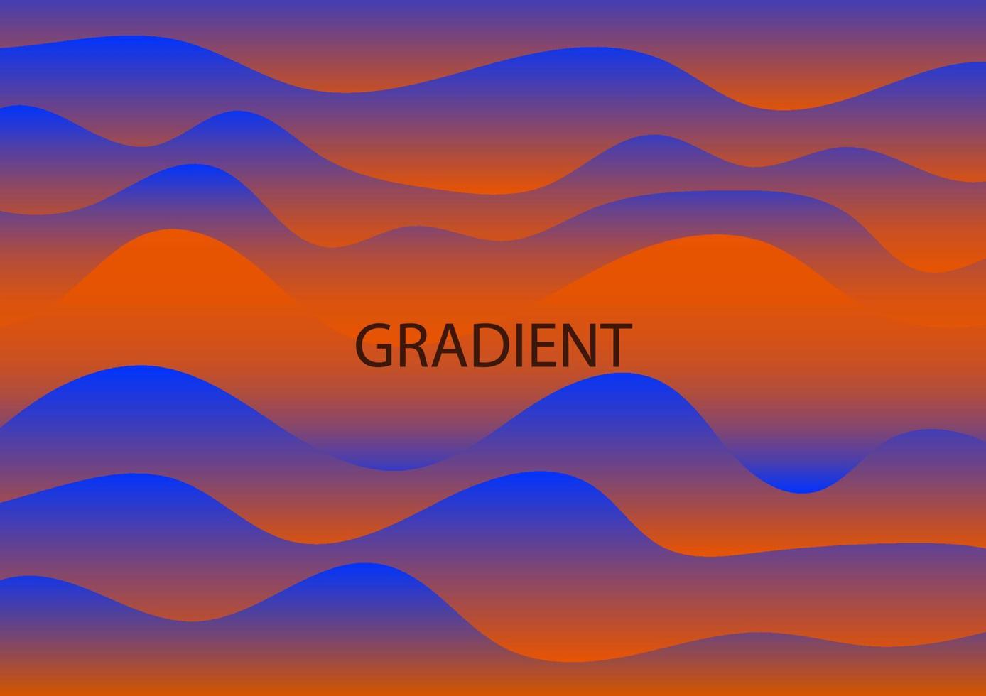 abstrakter Vektorhintergrund blaues und orangefarbenes Gradientenwellenkurvenmusterdesign für Cover, Web, Poster, Banner. vektor
