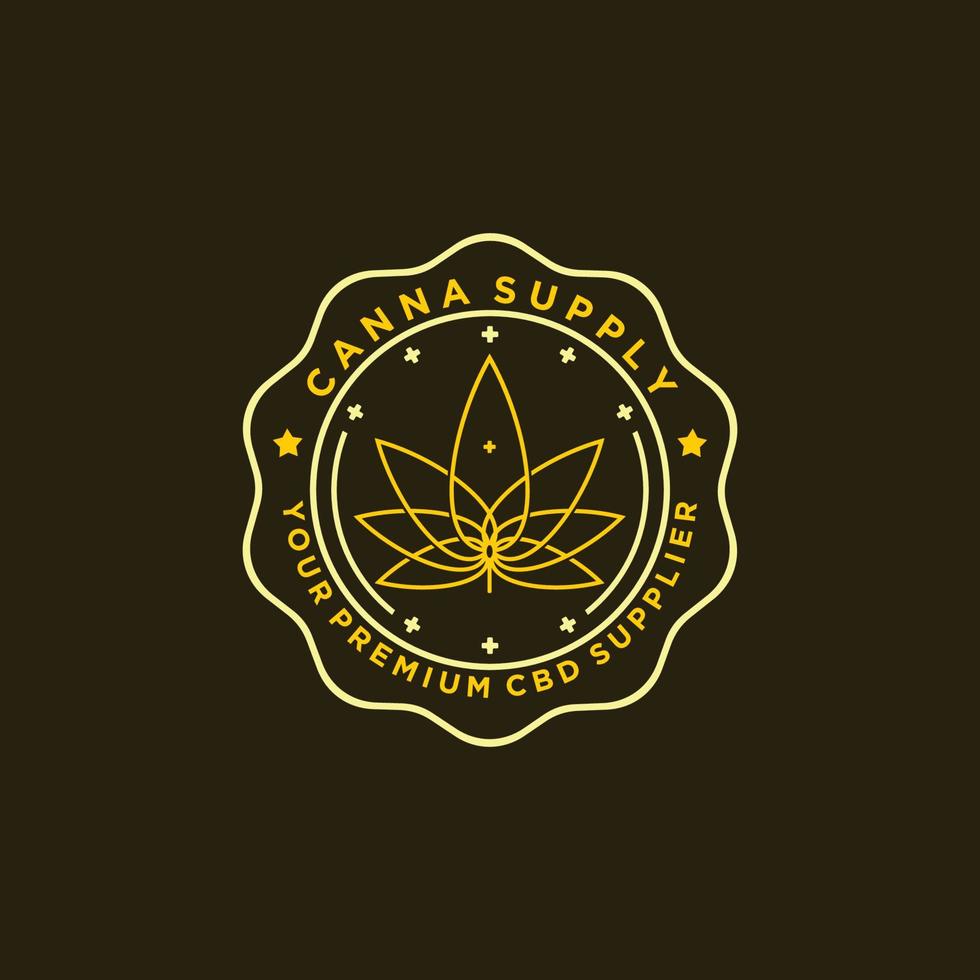 Abzeichen-Logo Cannabis-Logo-Vektor vektor