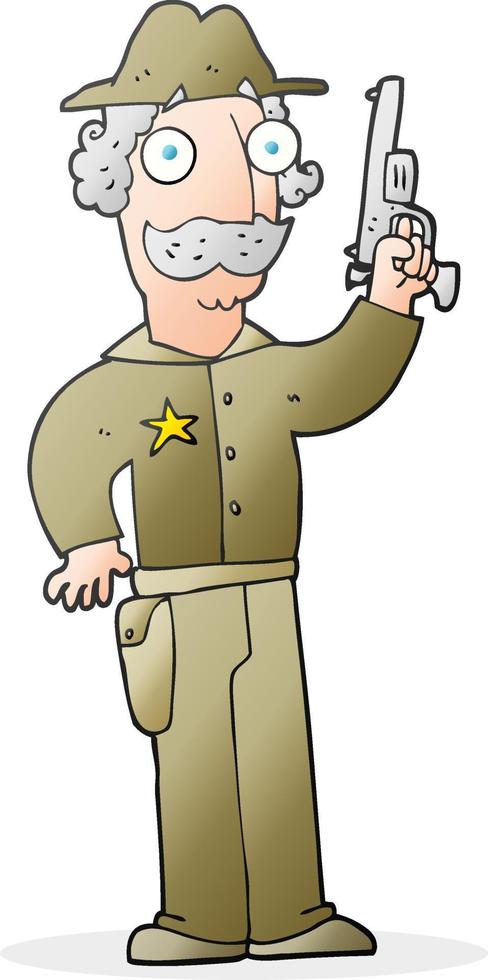 Gekritzelcharakter-Cartoon-Sheriff vektor