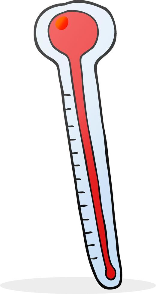klotter karaktär tecknad serie termometer vektor