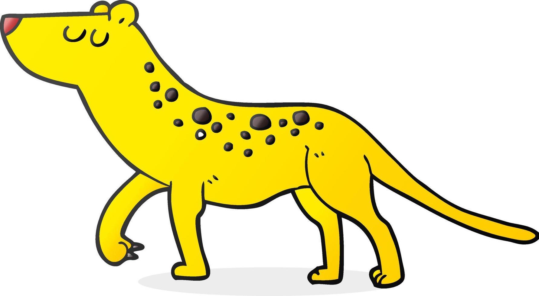 Doodle-Charakter-Cartoon-Leopard vektor