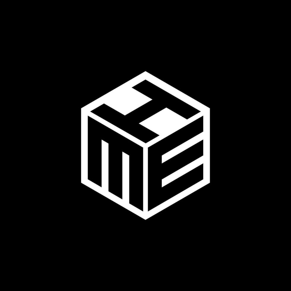 meh-Buchstaben-Logo-Design mit schwarzem Hintergrund in Illustrator. Vektorlogo, Kalligrafie-Designs für Logo, Poster, Einladung usw. vektor