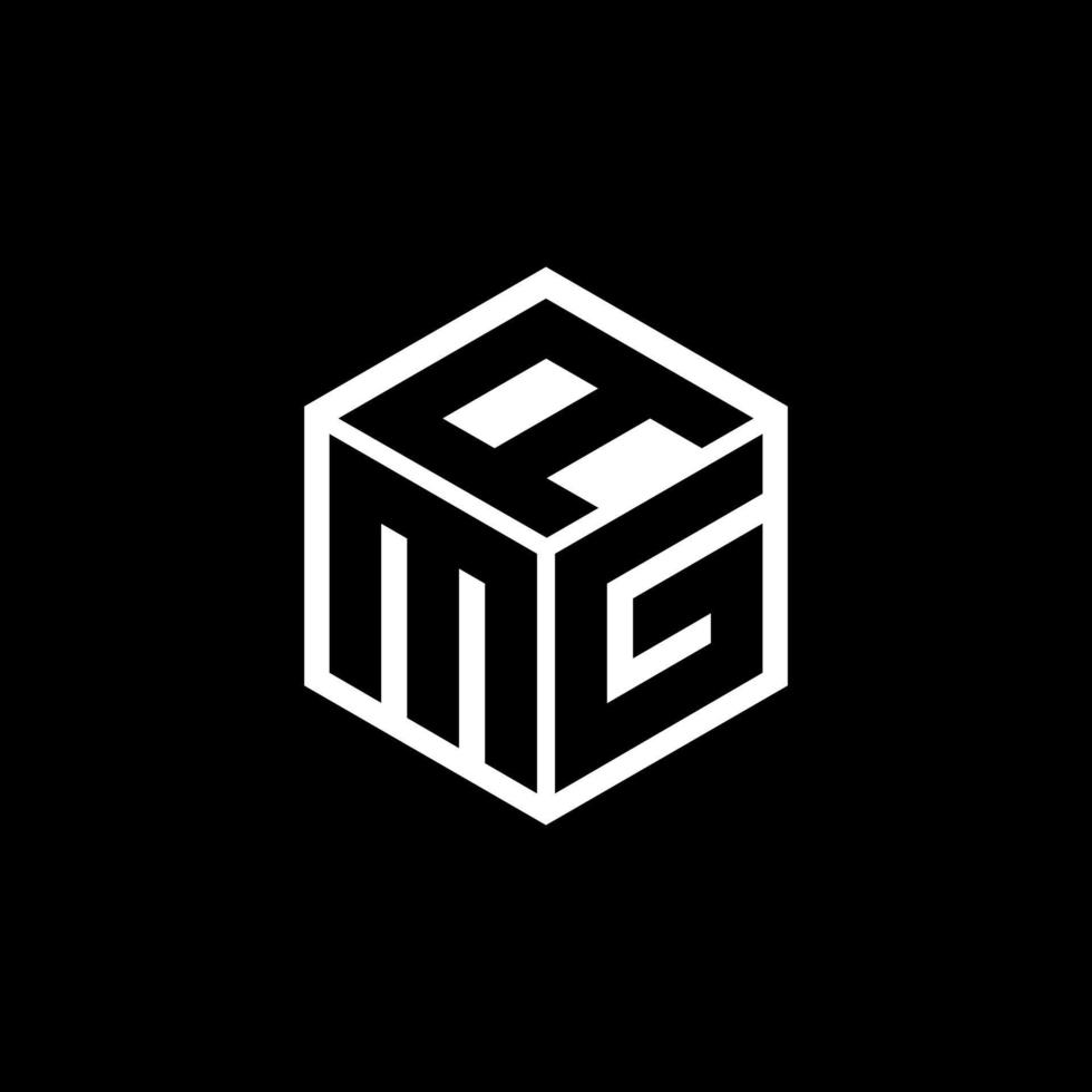 mg-Buchstaben-Logo-Design mit schwarzem Hintergrund in Illustrator. Vektorlogo, Kalligrafie-Designs für Logo, Poster, Einladung usw. vektor