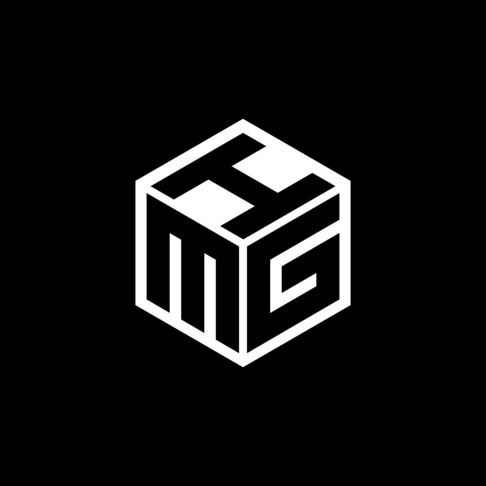 mgi-Brief-Logo-Design mit schwarzem Hintergrund in Illustrator. Vektorlogo, Kalligrafie-Designs für Logo, Poster, Einladung usw. vektor
