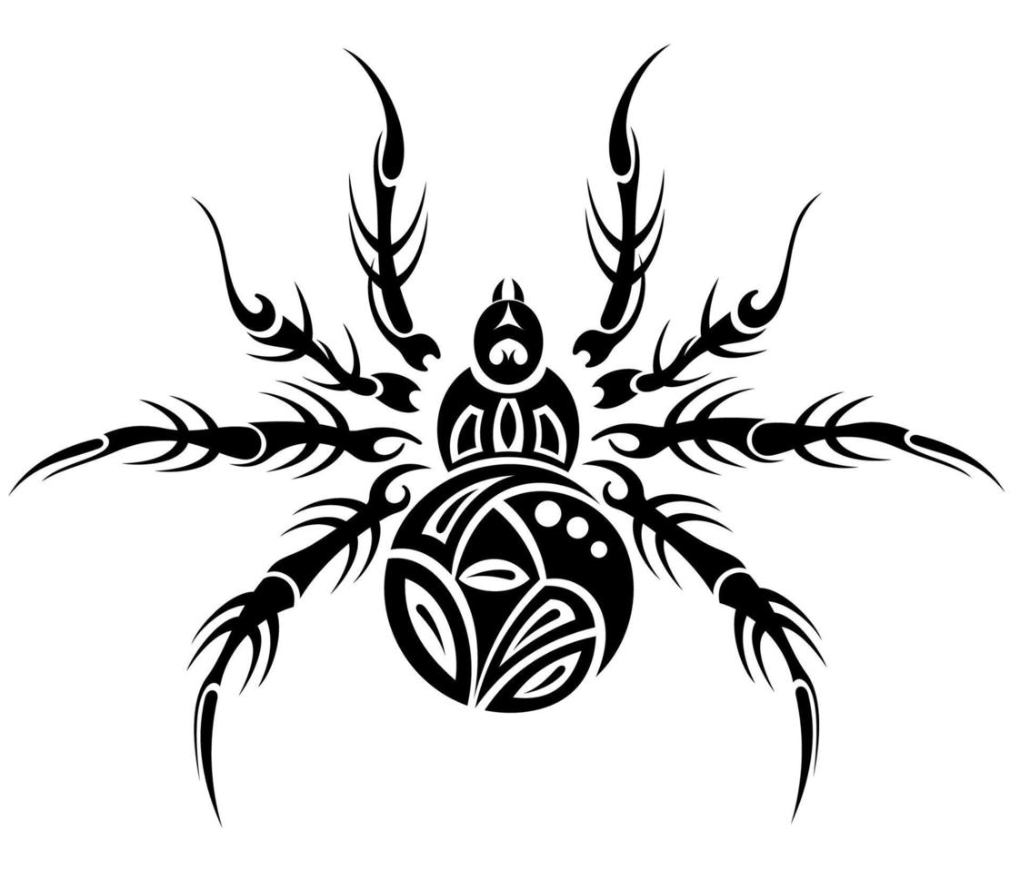 tätowierte Spinne. Tattoo Stammes-Vektor-Design vektor