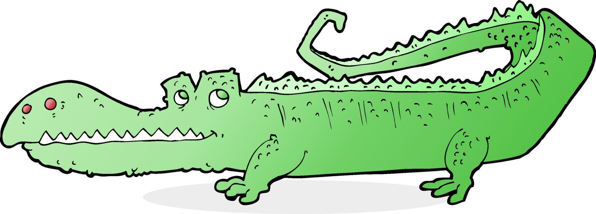 klotter karaktär tecknad serie krokodil vektor
