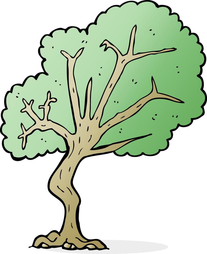 klotter tecknad serie träd vektor