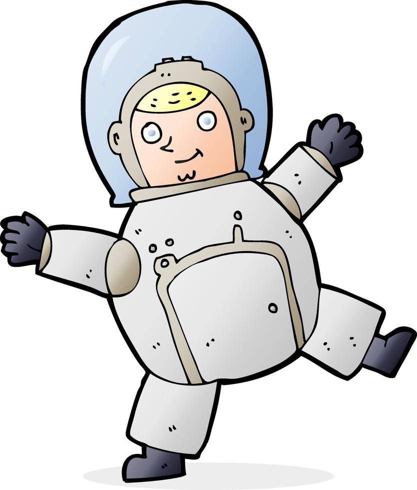 Doodle-Charakter-Cartoon-Astronaut vektor