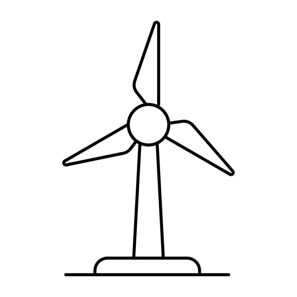 Windmühlen-Umrisssymbol, editierbarer Vektor