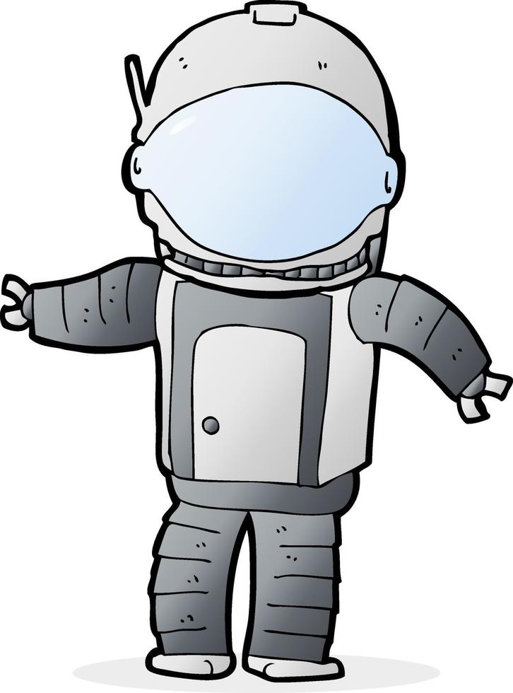 Doodle-Charakter-Cartoon-Astronaut vektor