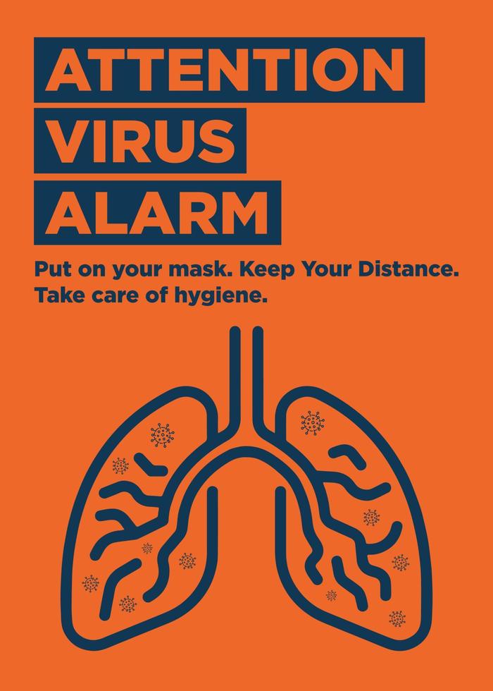 Achtung Virusalarm-Ready-Poster vektor