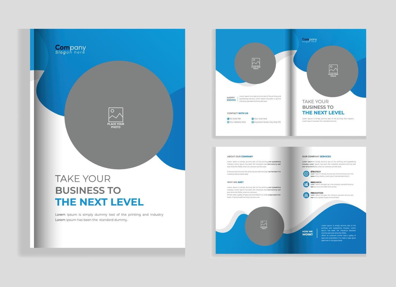företags- företag bifold företag profil broschyr mall design vektor