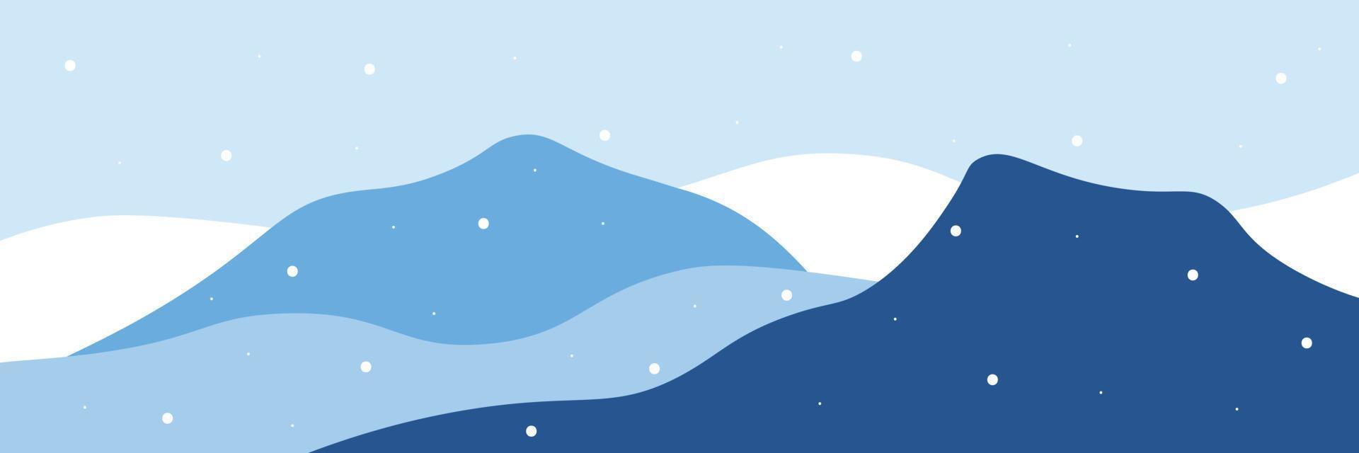 vinter- och snö baner vektor illustration. abstrakt platt minimalistisk design landskap. vinter- kall snöig säsong.