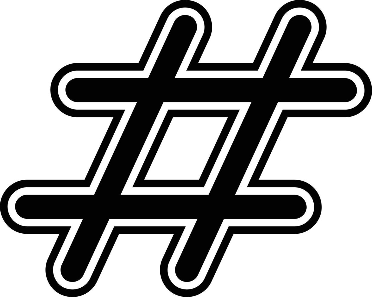 Hashtag-Symbol, handgezeichnetes Hashtag-Symbol vektor