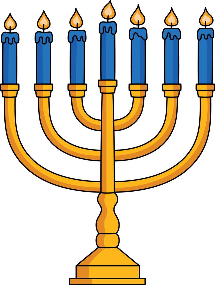 Chanukka Menorah Cartoon farbige Cliparts vektor