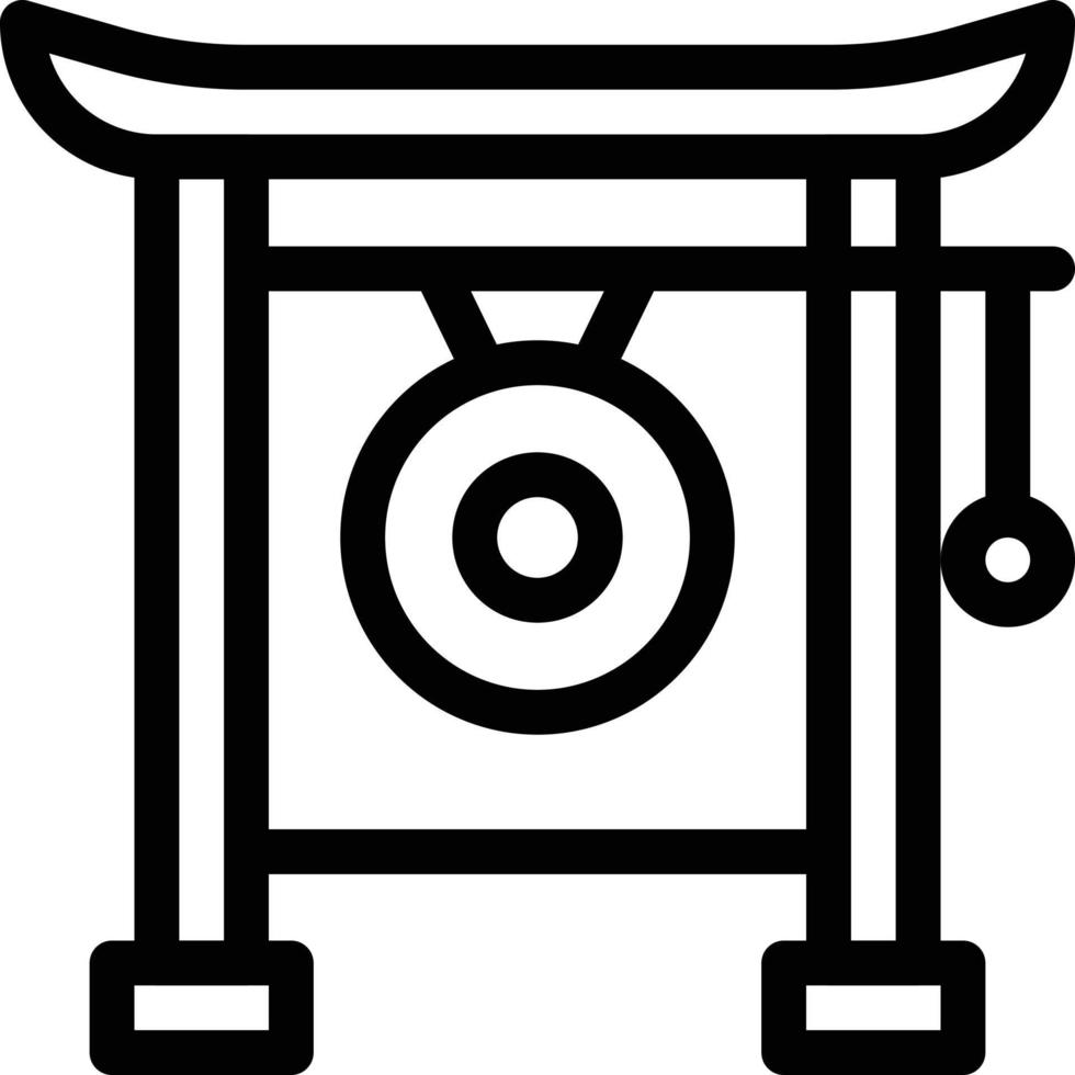 chinesische gong-vektorillustration auf einem hintergrund. hochwertige symbole. vektorikonen für konzept und grafikdesign. vektor