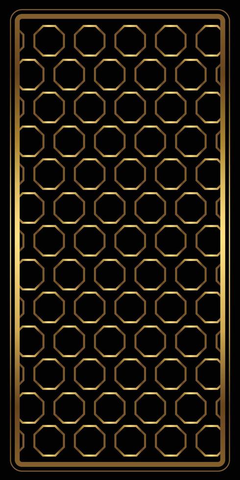 guld bön matta mönster. med svart bakgrund. muslim bön matta. vektor