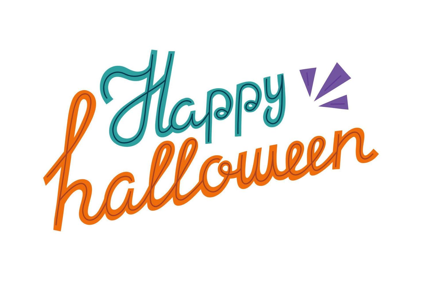 Fröhliches Halloween. handgezeichnete kreative beschriftung für feiertagsgrußkarte und einladung, flyer, poster, banner halloween urlaub vektor