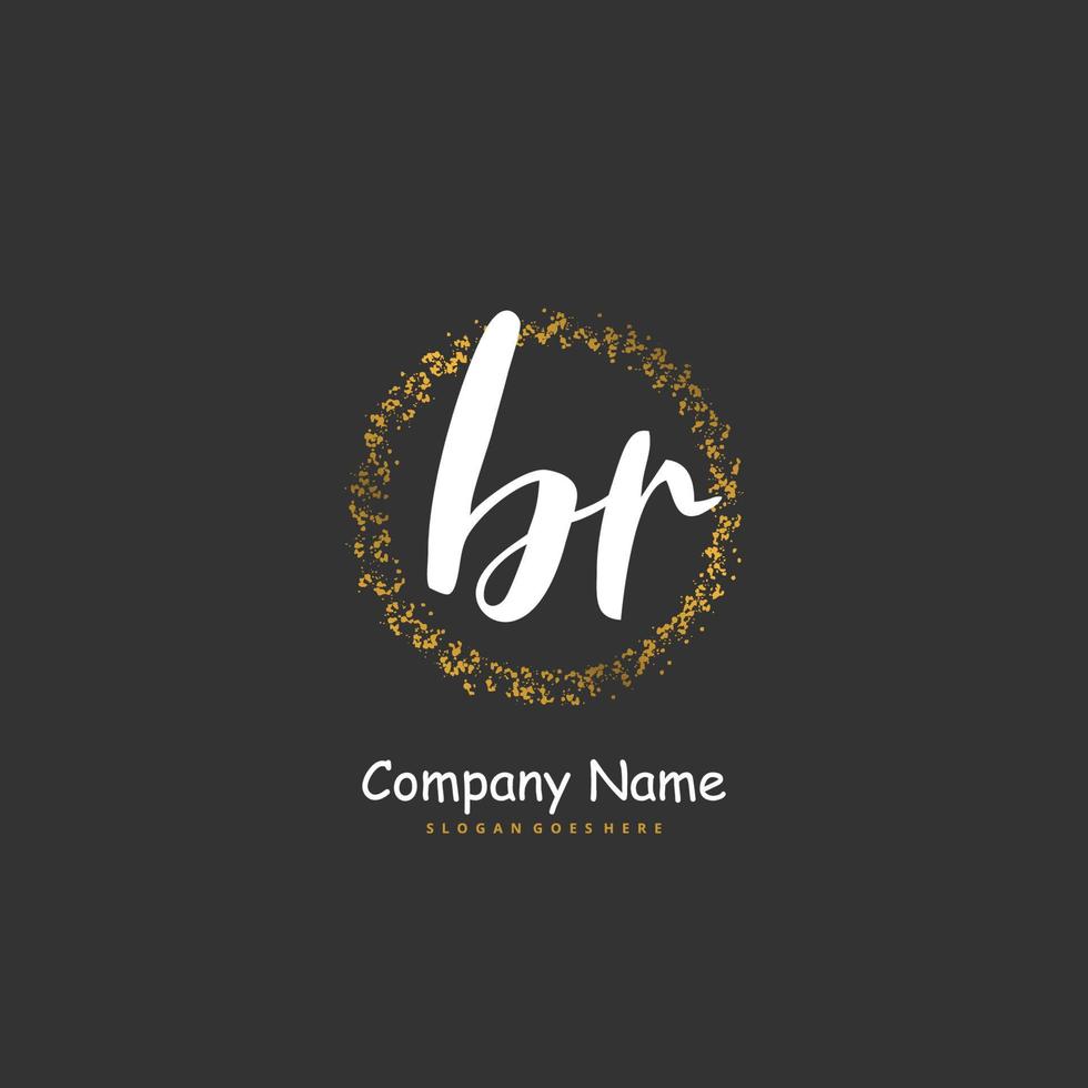 br Anfangshandschrift und Signatur-Logo-Design mit Kreis. schönes design handgeschriebenes logo für mode, team, hochzeit, luxuslogo. vektor