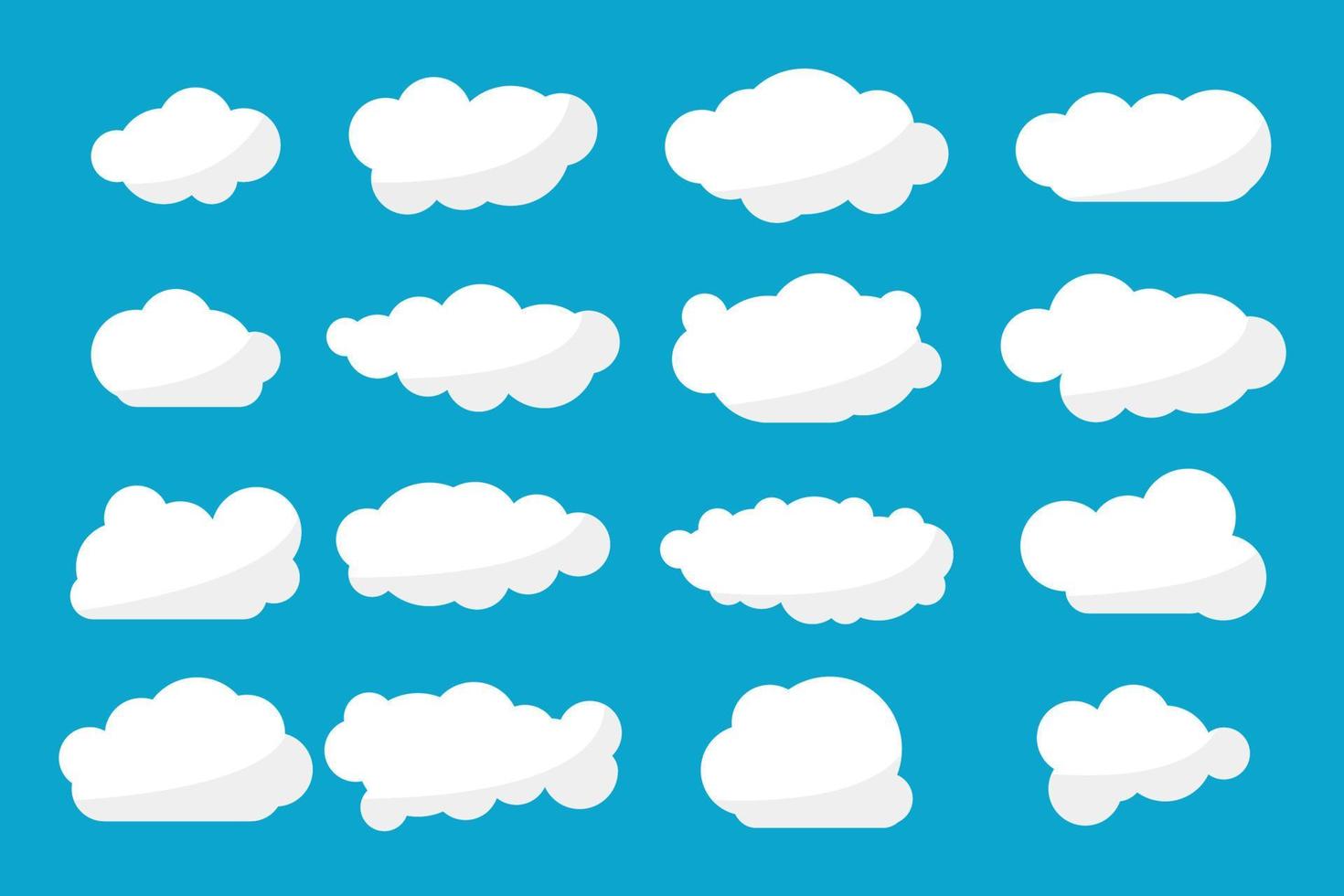 vit moln med grå skuggor blå bakgrund många stilar till välja från vektor