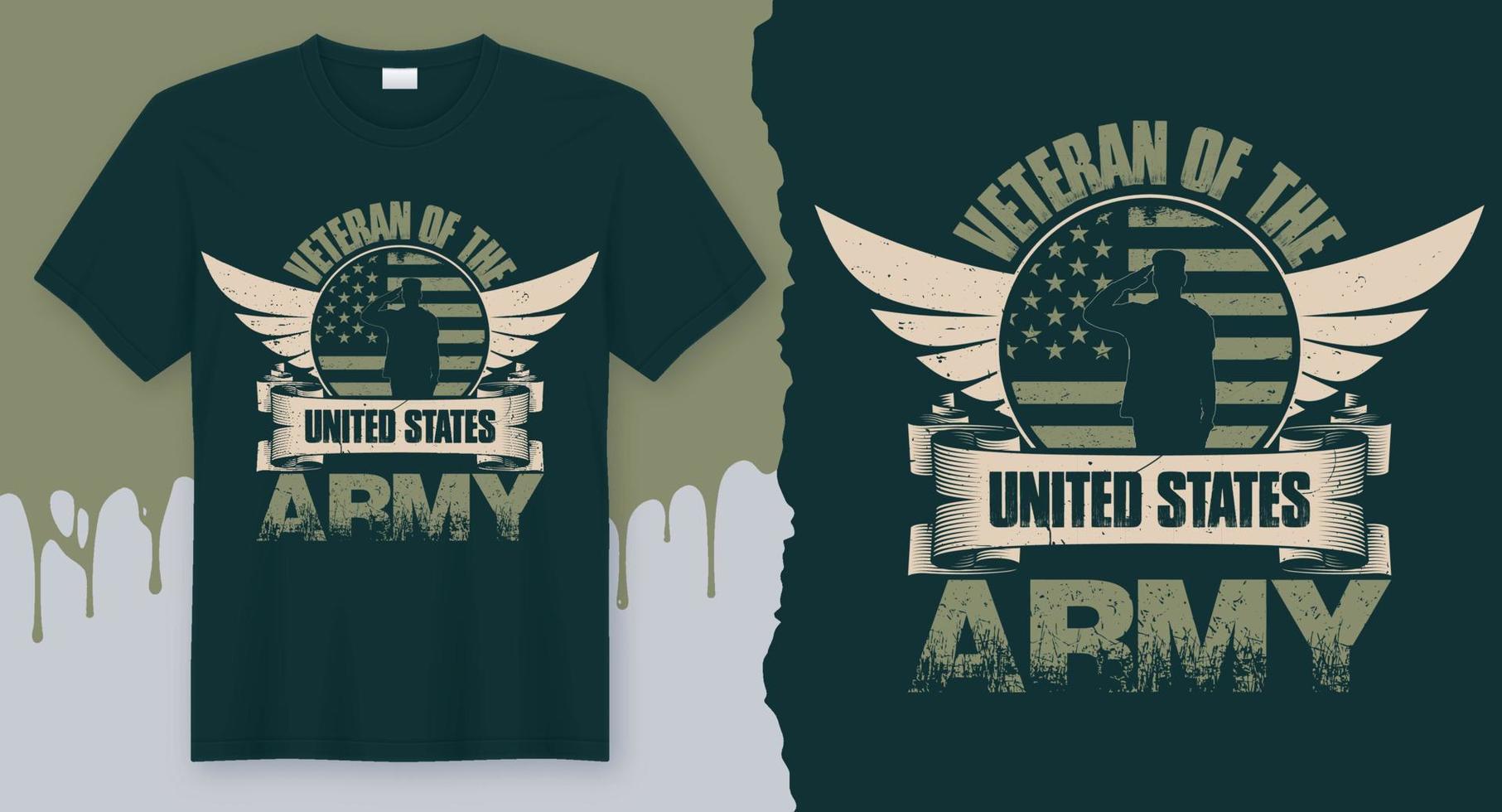 Veteran der Armee der Vereinigten Staaten. bestes Veteranendesign für Geschenkkarten, Banner, Vektoren, T-Shirts, Poster, Druck usw vektor