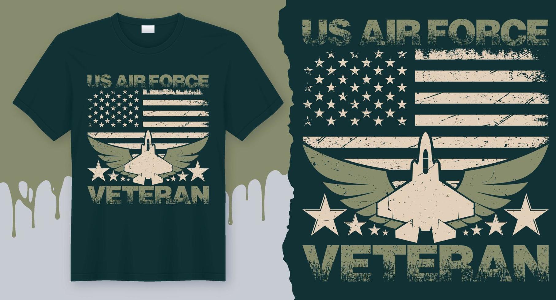 oss luft tvinga veteran. bäst veteran- gåva skjorta design vektor