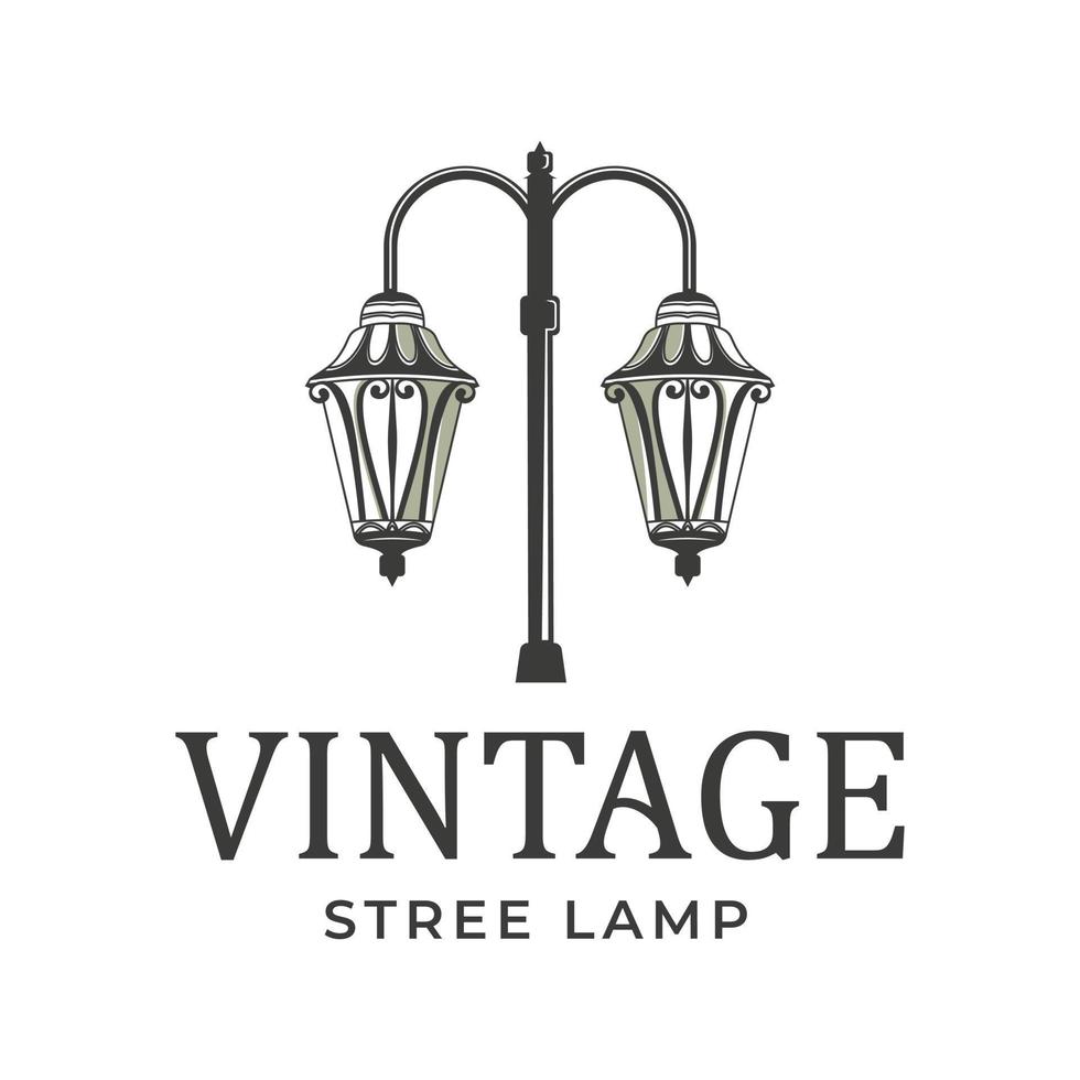 Laterne klassische Straßenlaterne Vintage Logo Design Vektor Symbol Illustration Design